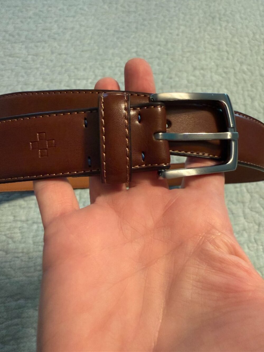Vince Camuto Mens Leather Belt size 38- Classic Brown